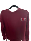 Peace Love Cupid Red Sweater with embroidered design, made from soft cotton.