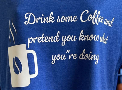 Drink Coffee Cotton V-neck Teeshirt