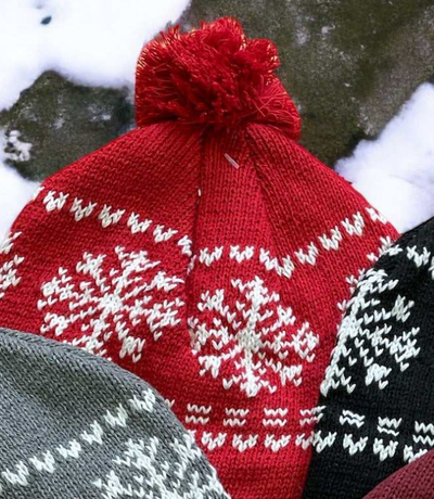 Cotton knit Snowflake knit Hat