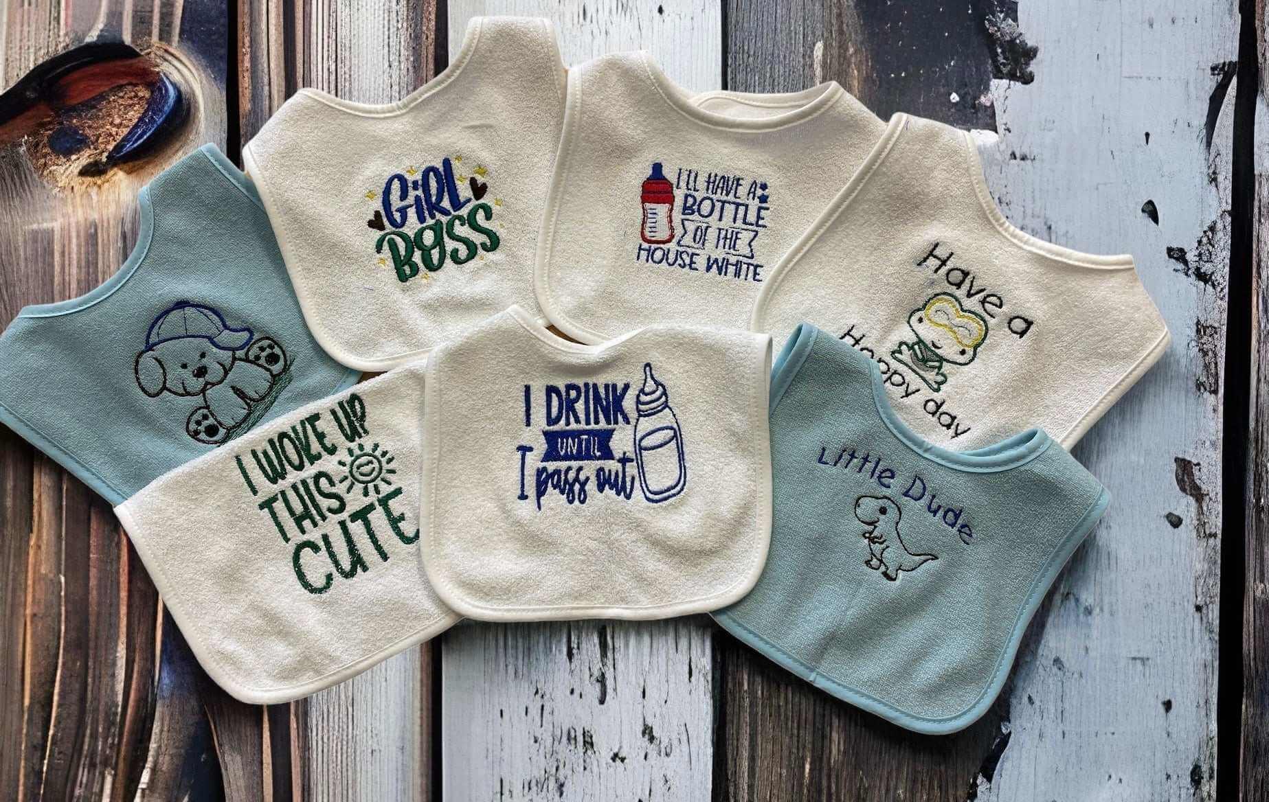 cotton bibs embroidered